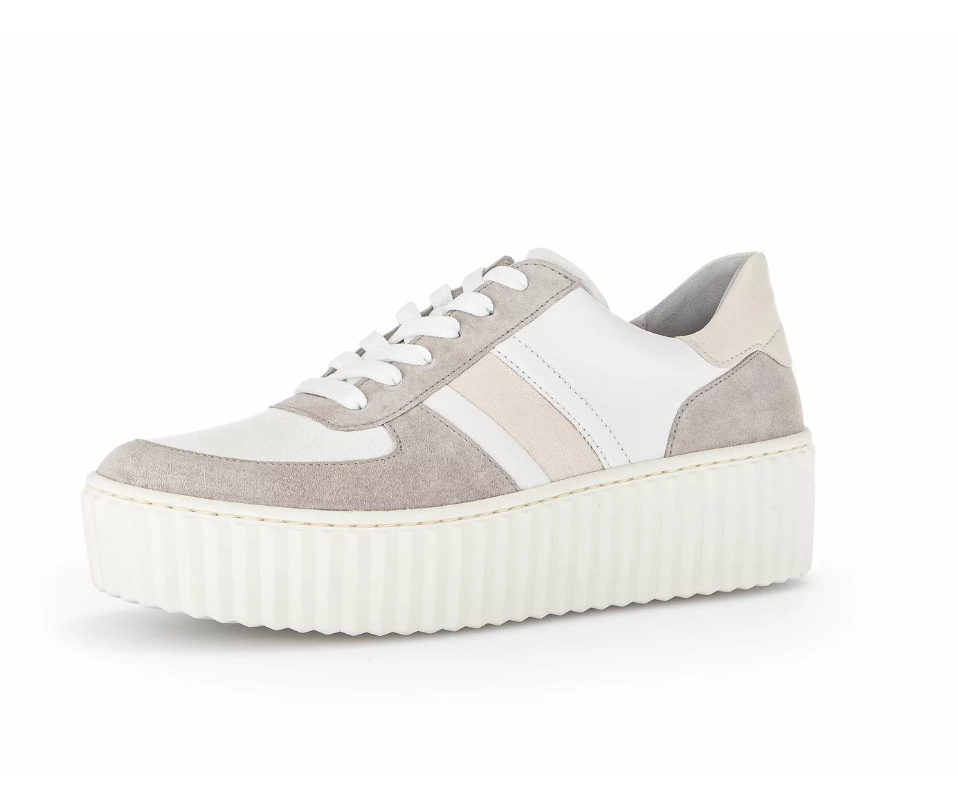 Double Zip Platform Sneakers in White Leather by Gabor 23.200.21 - For The  Love of Shoes NY